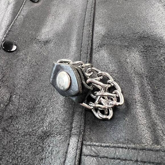 Tuff Hide Apparel Vintage Black Leather Motorcycle Vest Men's size Large - Picture 8 of 8